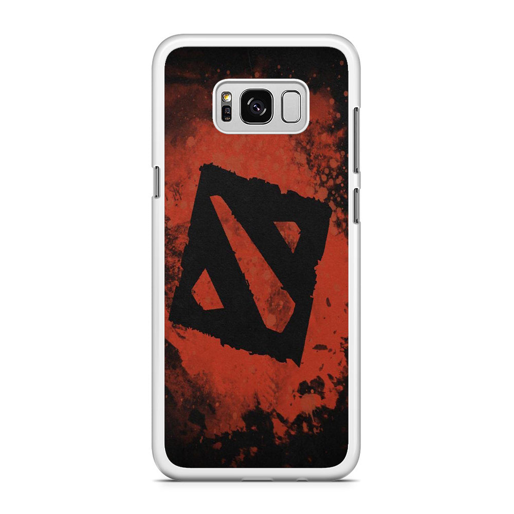 Dota Red Brush Logo Samsung Galaxy S8 Plus Case Rubber White (2D Case)