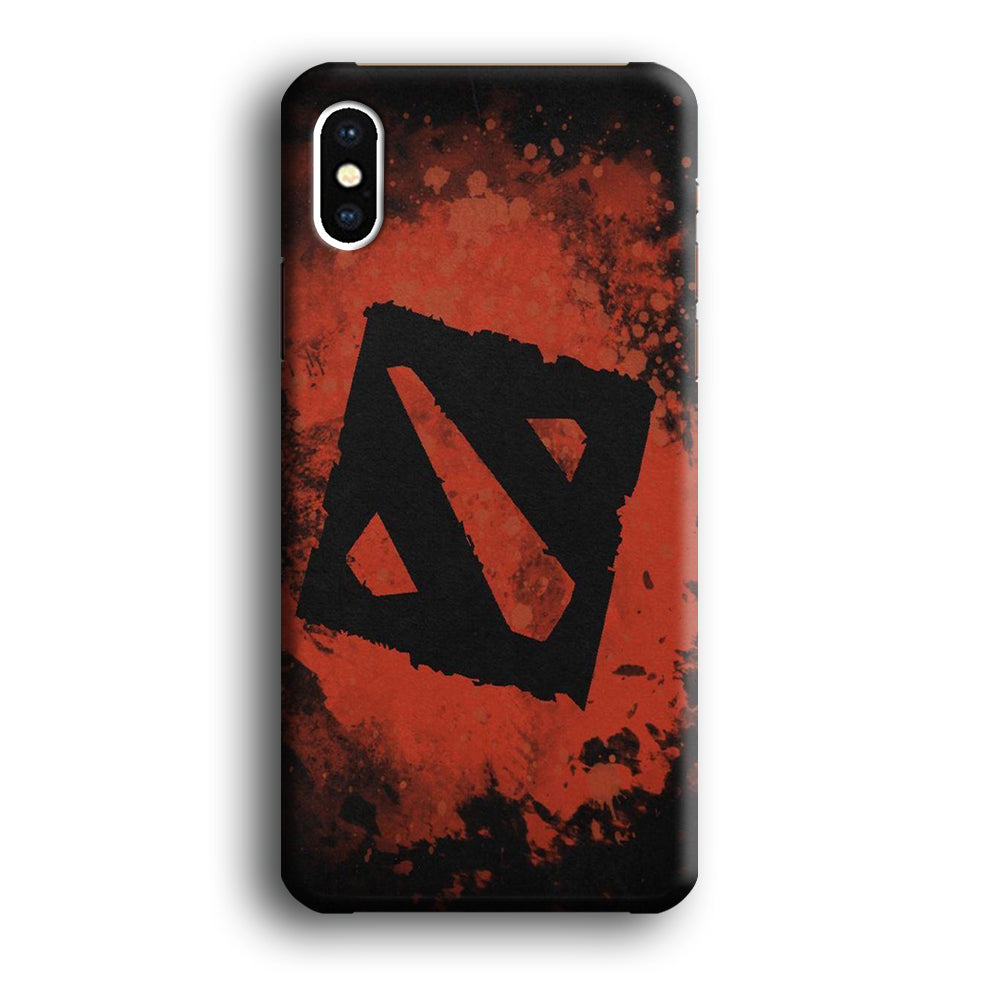 Dota Red Brush Logo iPhone X Case