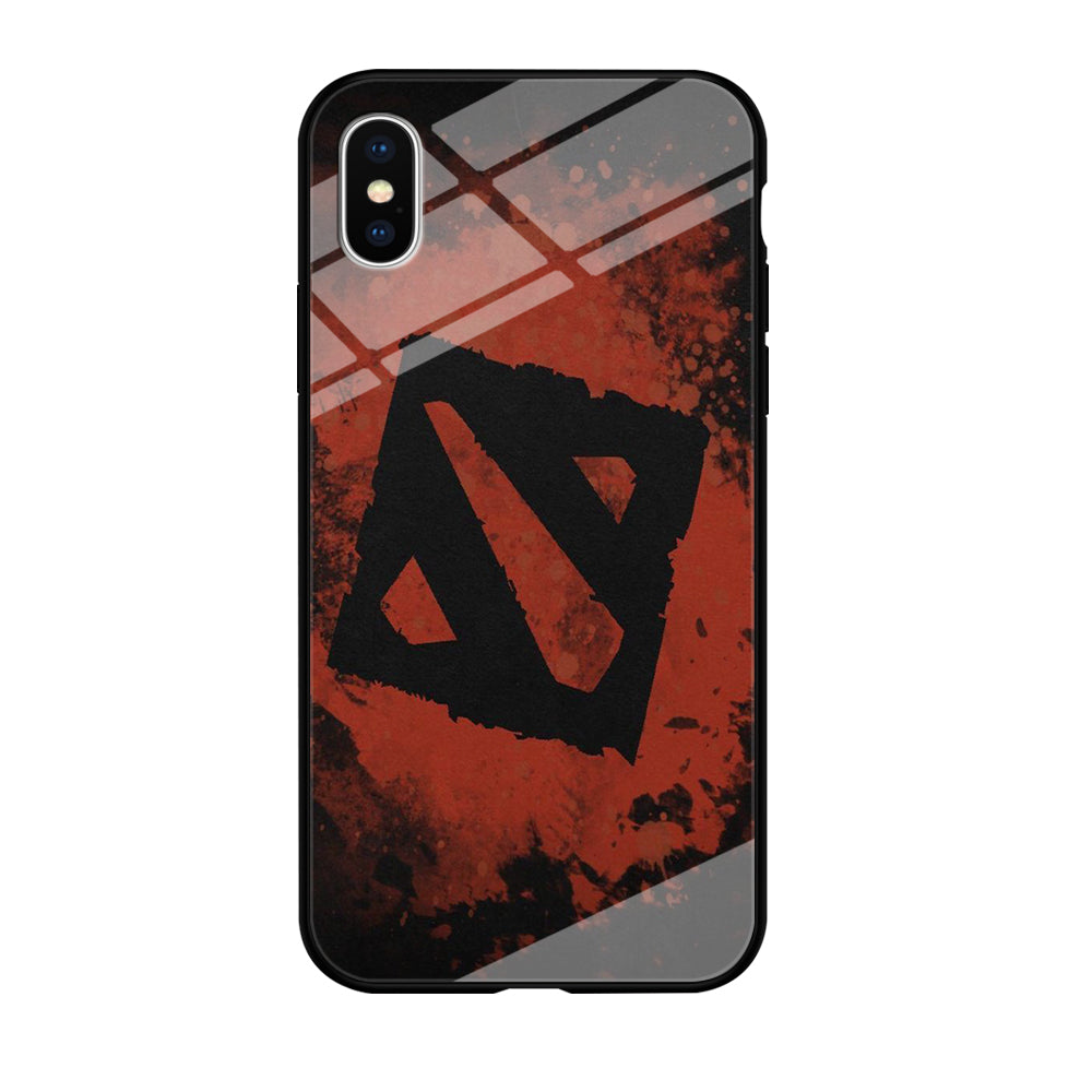 Dota Red Brush Logo iPhone X Case