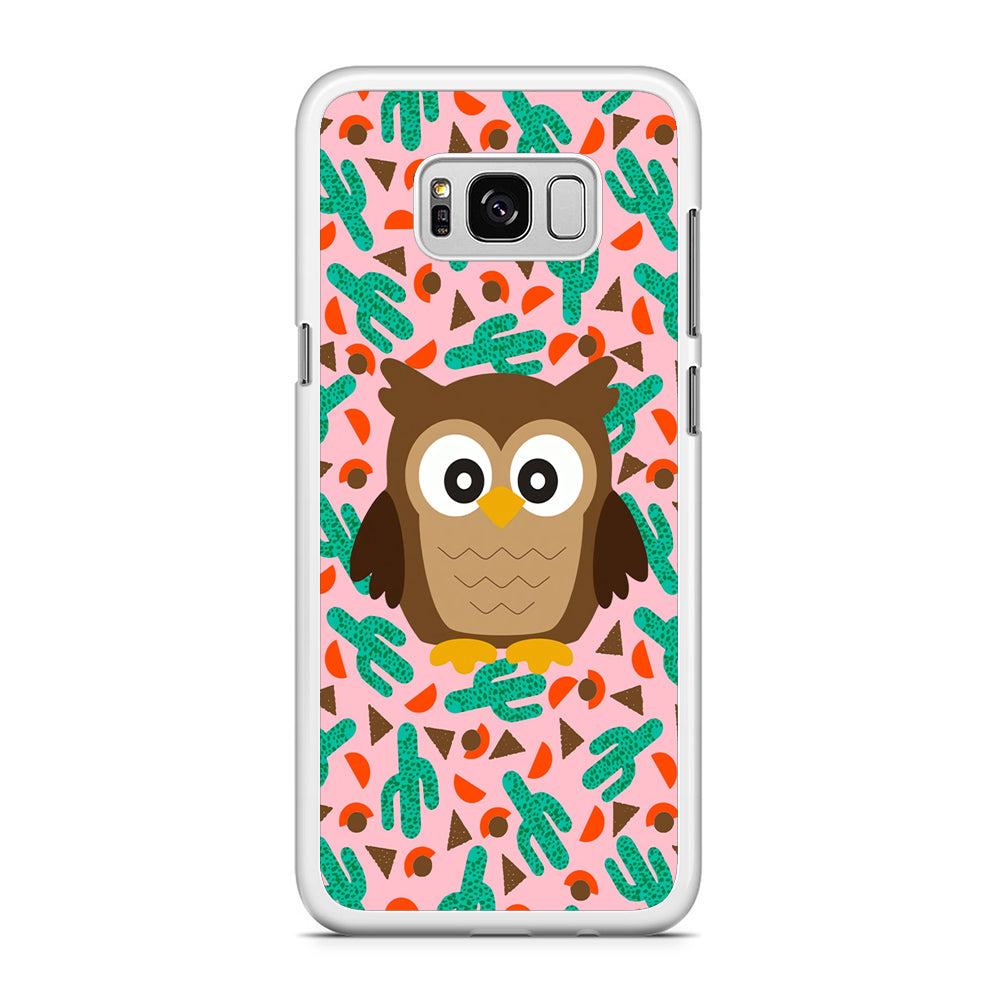 Elf Owl and Cactus Nest Samsung Galaxy S8 Plus Case Rubber White (2D Case)
