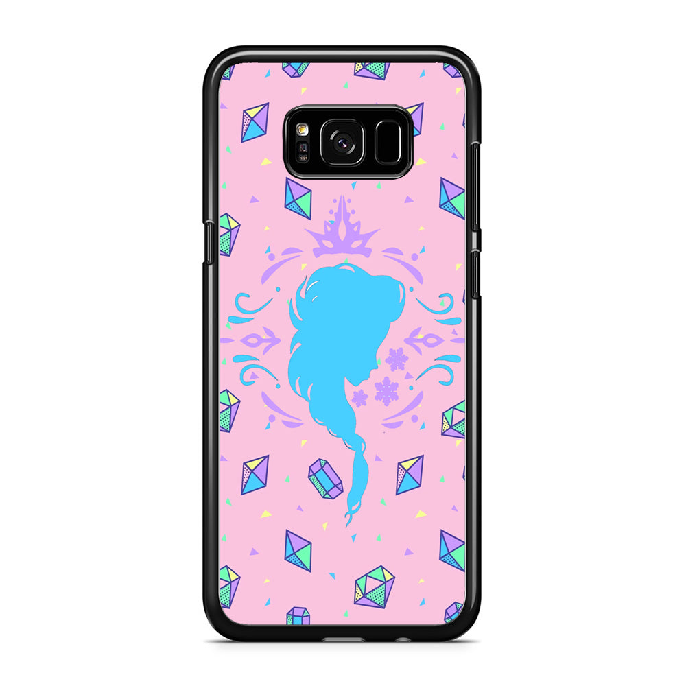 Elsa Silhouette of Diamond Samsung Galaxy S8 Plus Case Rubber Black (2D Case)