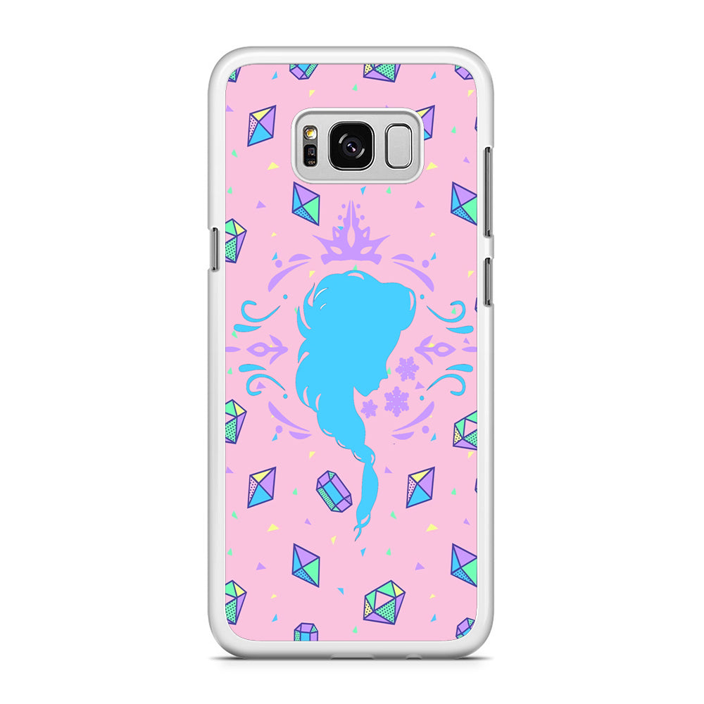 Elsa Silhouette of Diamond Samsung Galaxy S8 Plus Case Rubber White (2D Case)