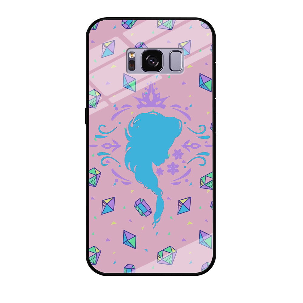 Elsa Silhouette of Diamond Samsung Galaxy S8 Plus Case Tempered Glass Case
