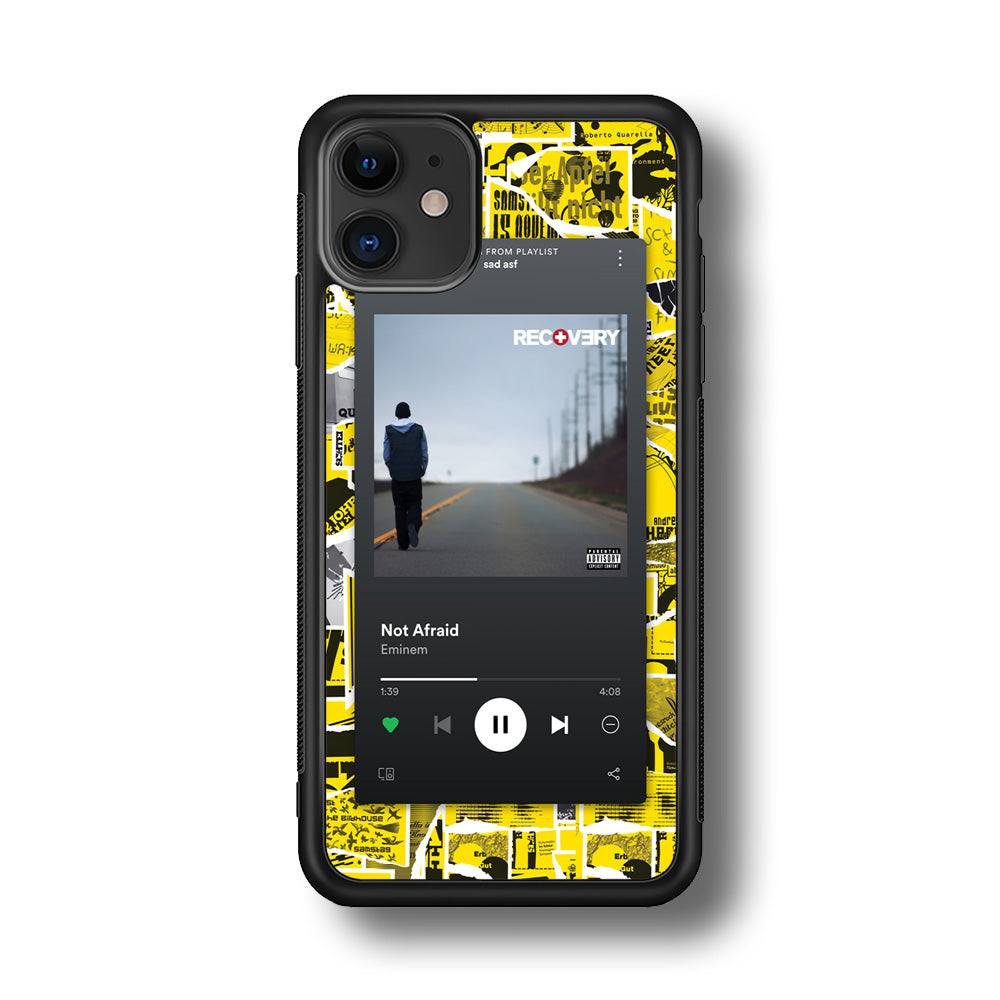 Eminem Playlist Song iPhone 11 Case Rubber Black (2D Case)