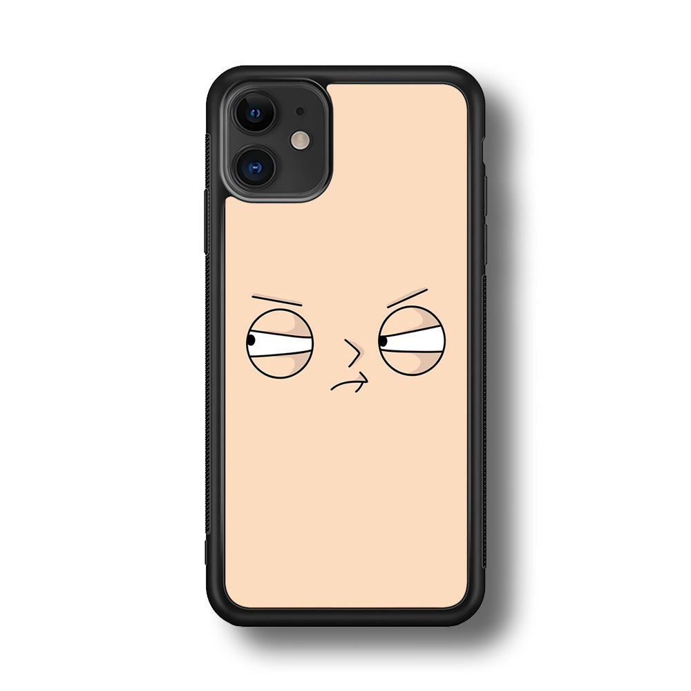 Family Guy Stewie Expression Angry iPhone 11 Case Rubber Black (2D Case)