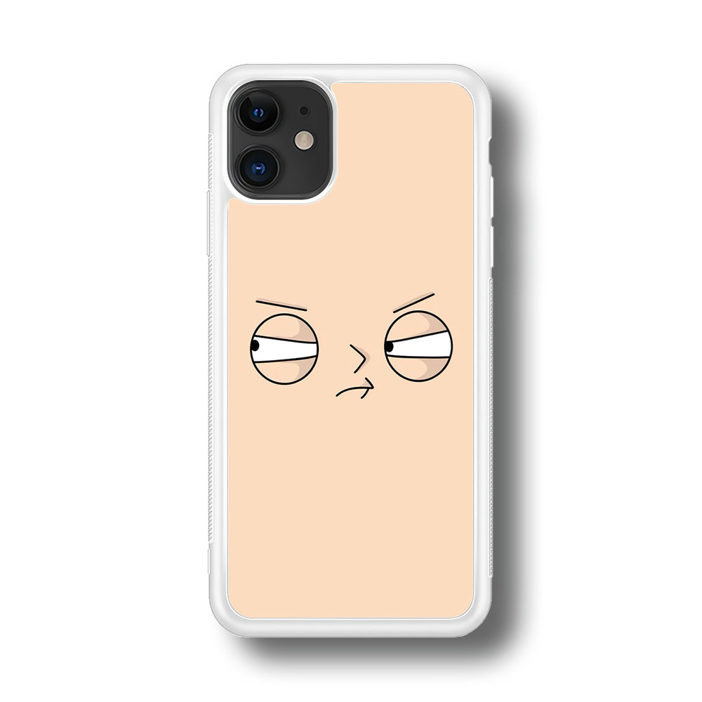 Family Guy Stewie Expression Angry iPhone 11 Case Rubber White (2D Case)