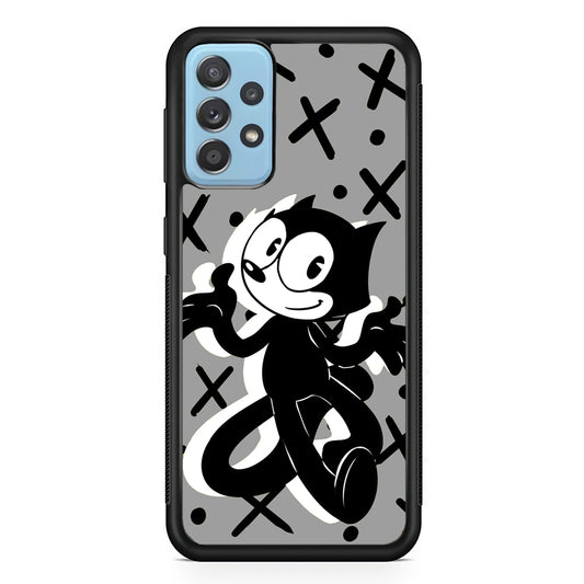 Felix The Cat Pattern In Grey Samsung Galaxy A52 Case