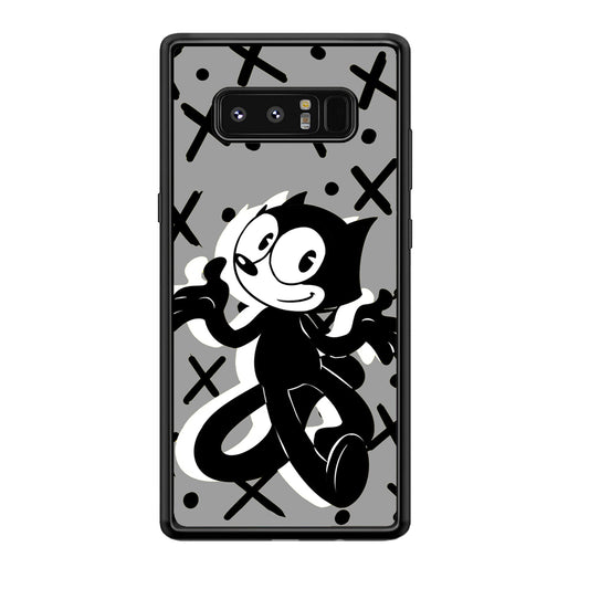 Felix The Cat Pattern In Grey Samsung Galaxy Note 8 Case