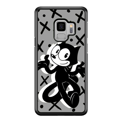 Felix The Cat Pattern In Grey Samsung Galaxy S9 Case