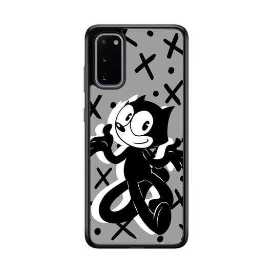 Felix The Cat Pattern In Grey Samsung Galaxy S20 Case