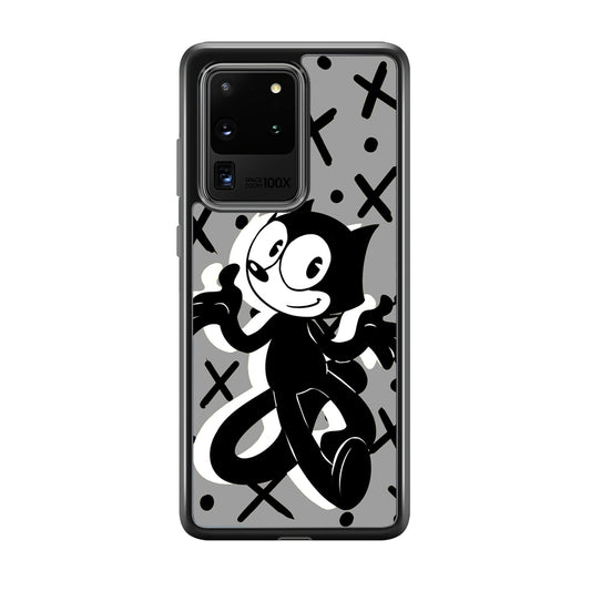 Felix The Cat Pattern In Grey Samsung Galaxy S20 Ultra Case