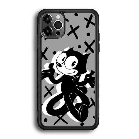 Felix The Cat Pattern In Grey iPhone 12 Pro Max Case