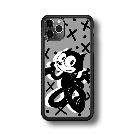 Felix The Cat Pattern In Grey iPhone 11 Pro Max Case