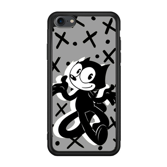 Felix The Cat Pattern In Grey iPhone 8 Case