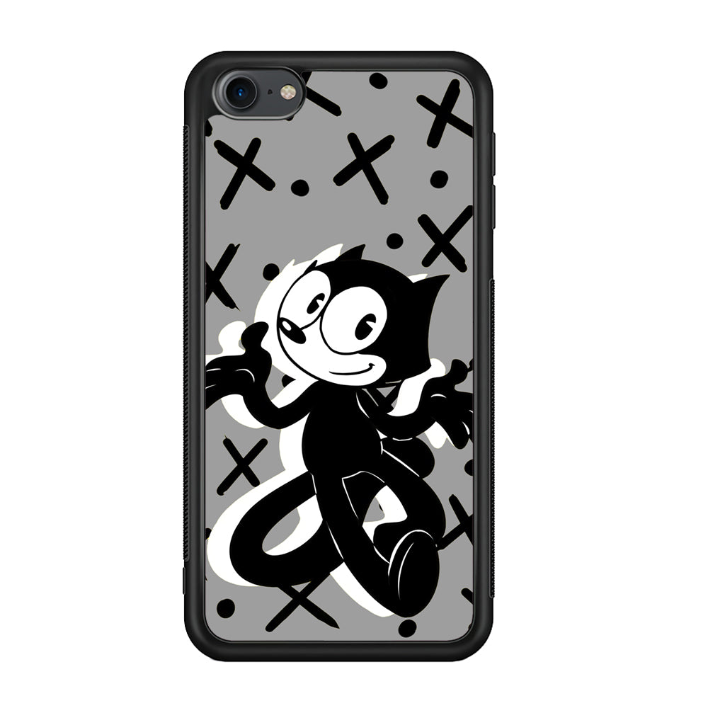 Felix The Cat Pattern In Grey iPod Touch 6 Case - Carneyforia