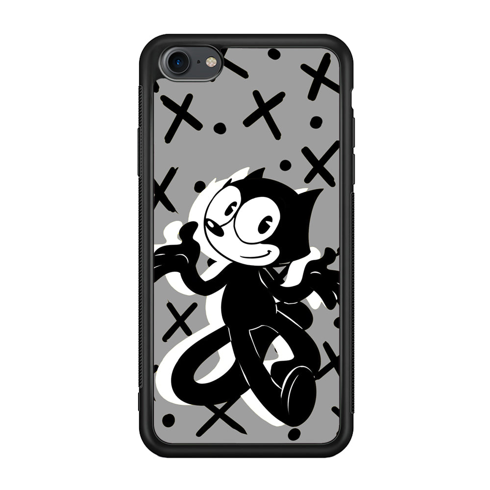 Felix The Cat Pattern In Grey iPhone 7 Case