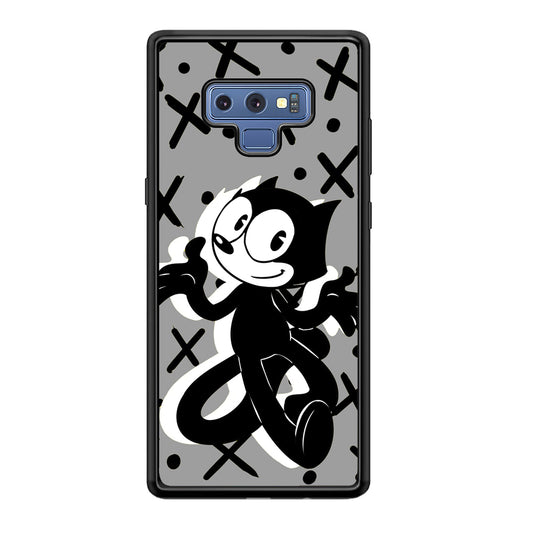 Felix The Cat Pattern In Grey Samsung Galaxy Note 9 Case