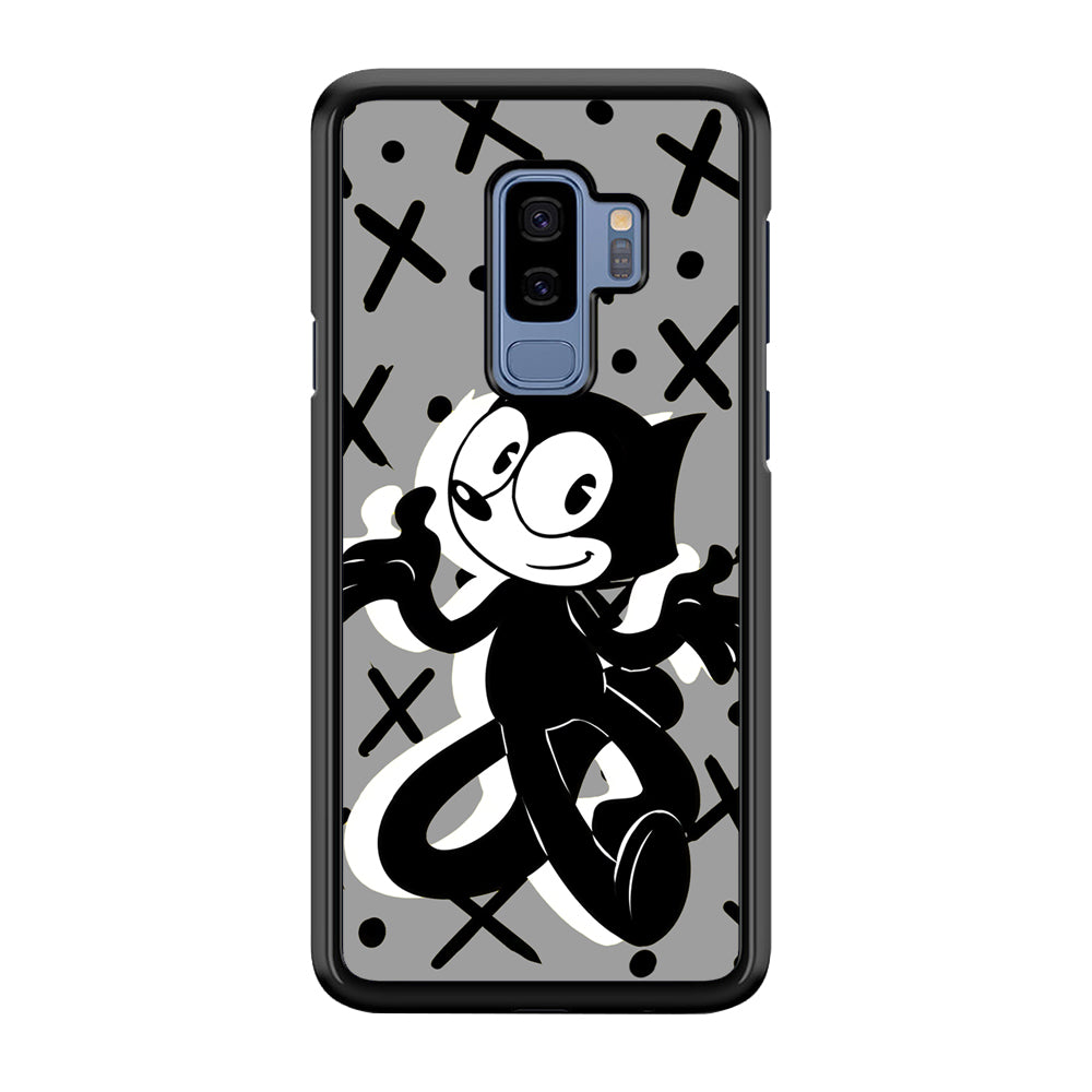 Felix The Cat Pattern In Grey Samsung Galaxy S9 Plus Case