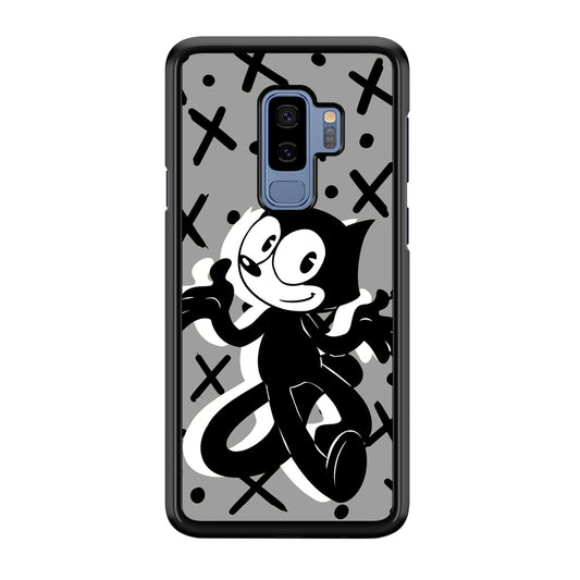 Felix The Cat Pattern In Grey Samsung Galaxy S9 Plus Case