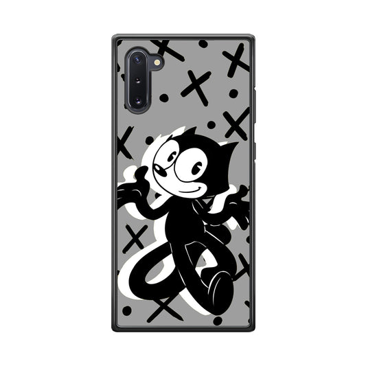 Felix The Cat Pattern In Grey Samsung Galaxy Note 10 Case