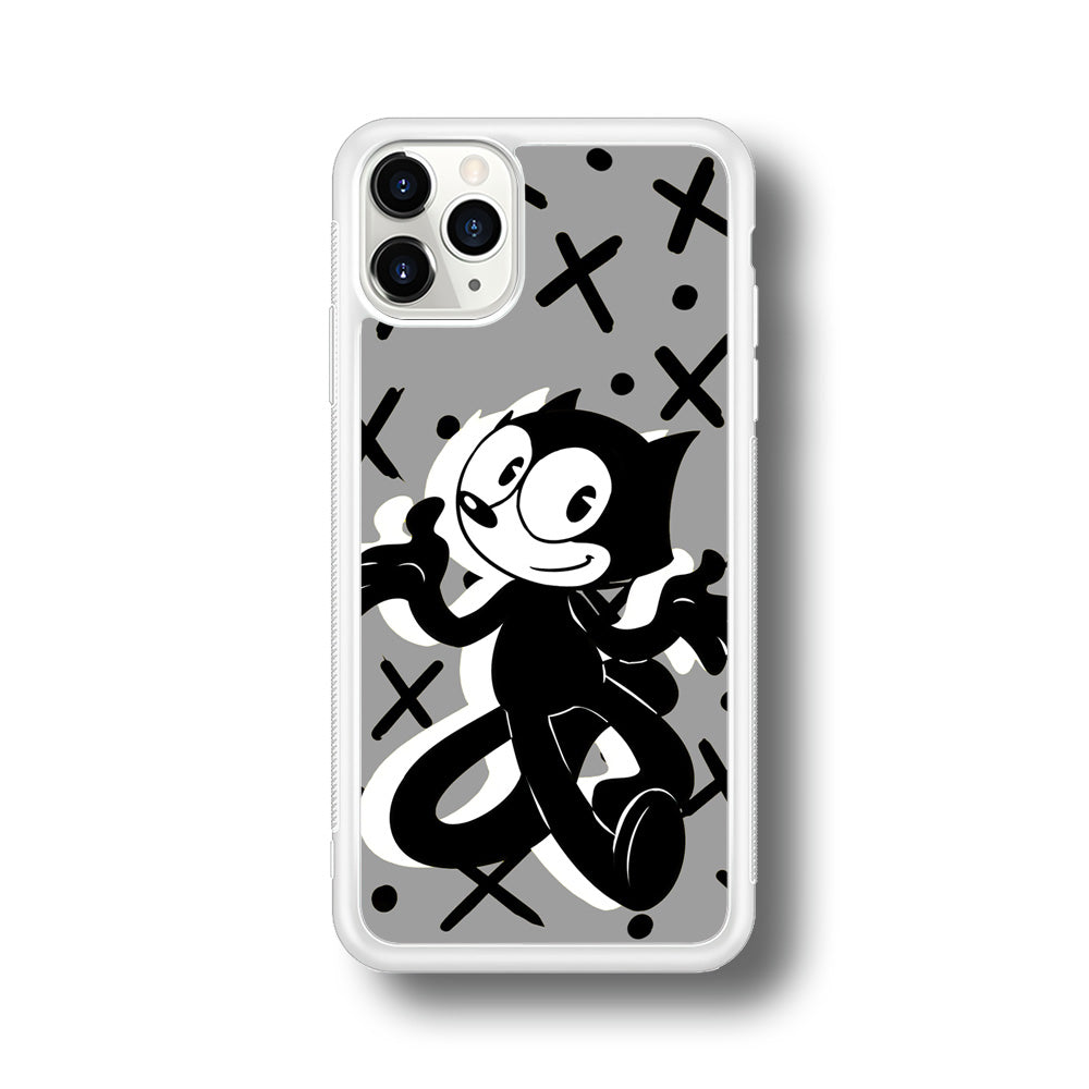 Felix The Cat Pattern In Grey iPhone 11 Pro Case