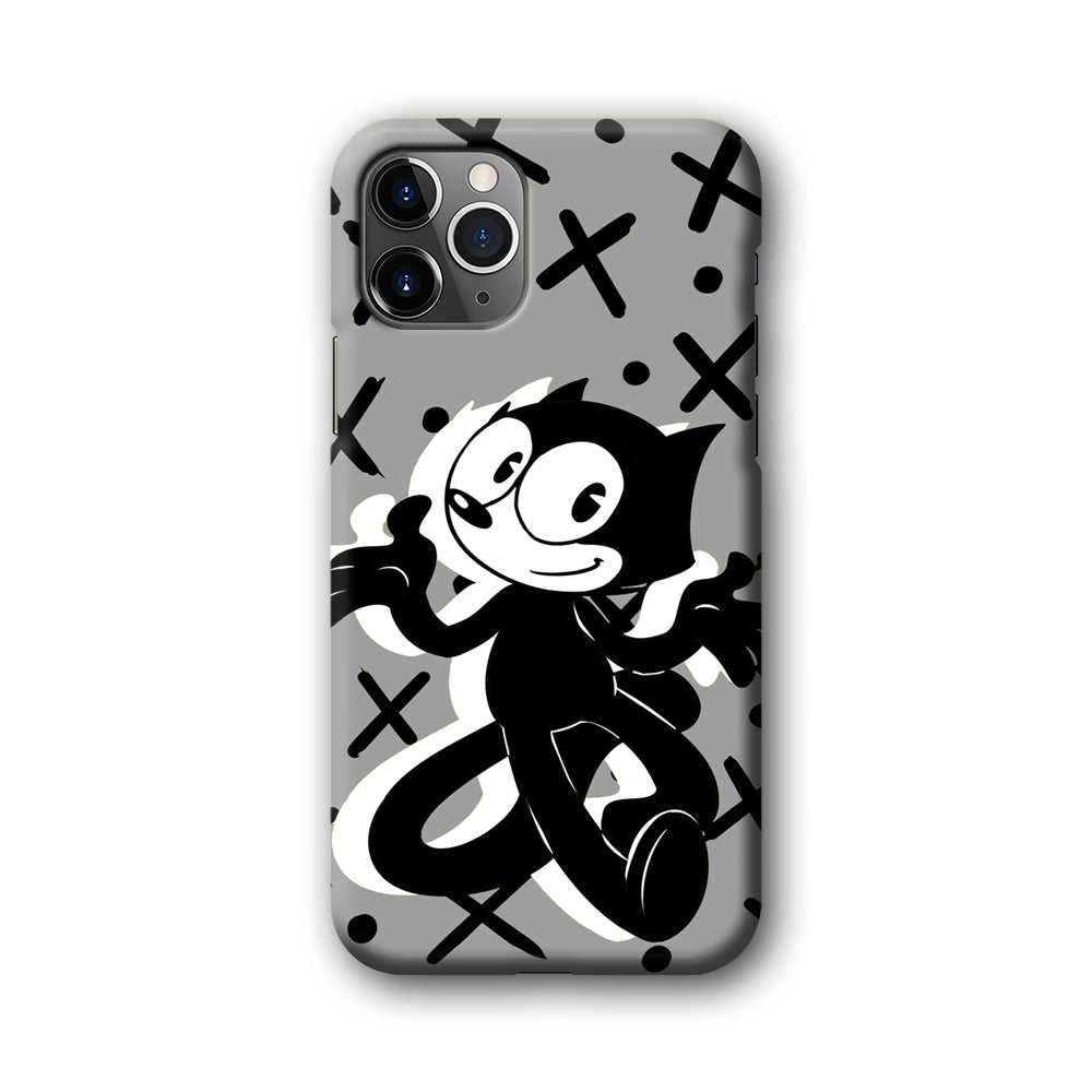 Felix The Cat Pattern In Grey iPhone 11 Pro Case