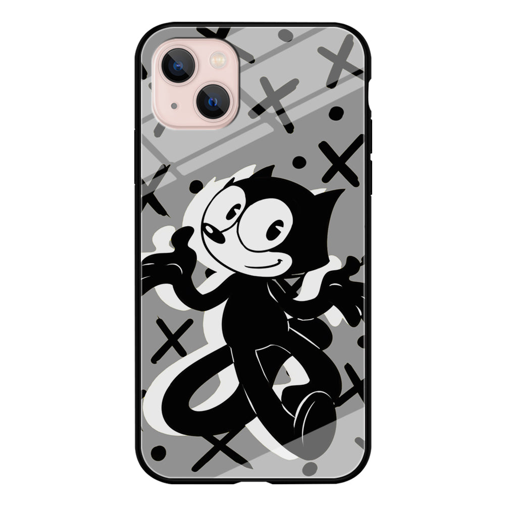 Felix The Cat Pattern In Grey iPhone 13 Case