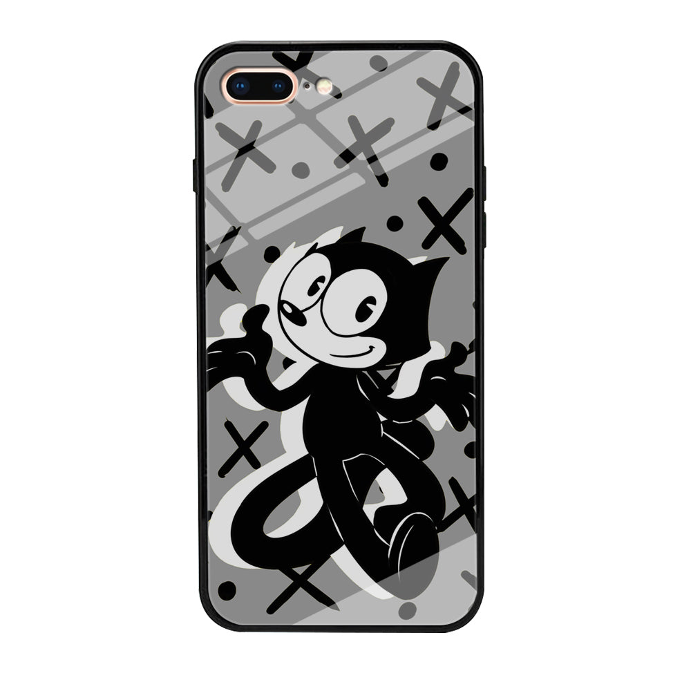 Felix The Cat Pattern In Grey iPhone 8 Plus Case