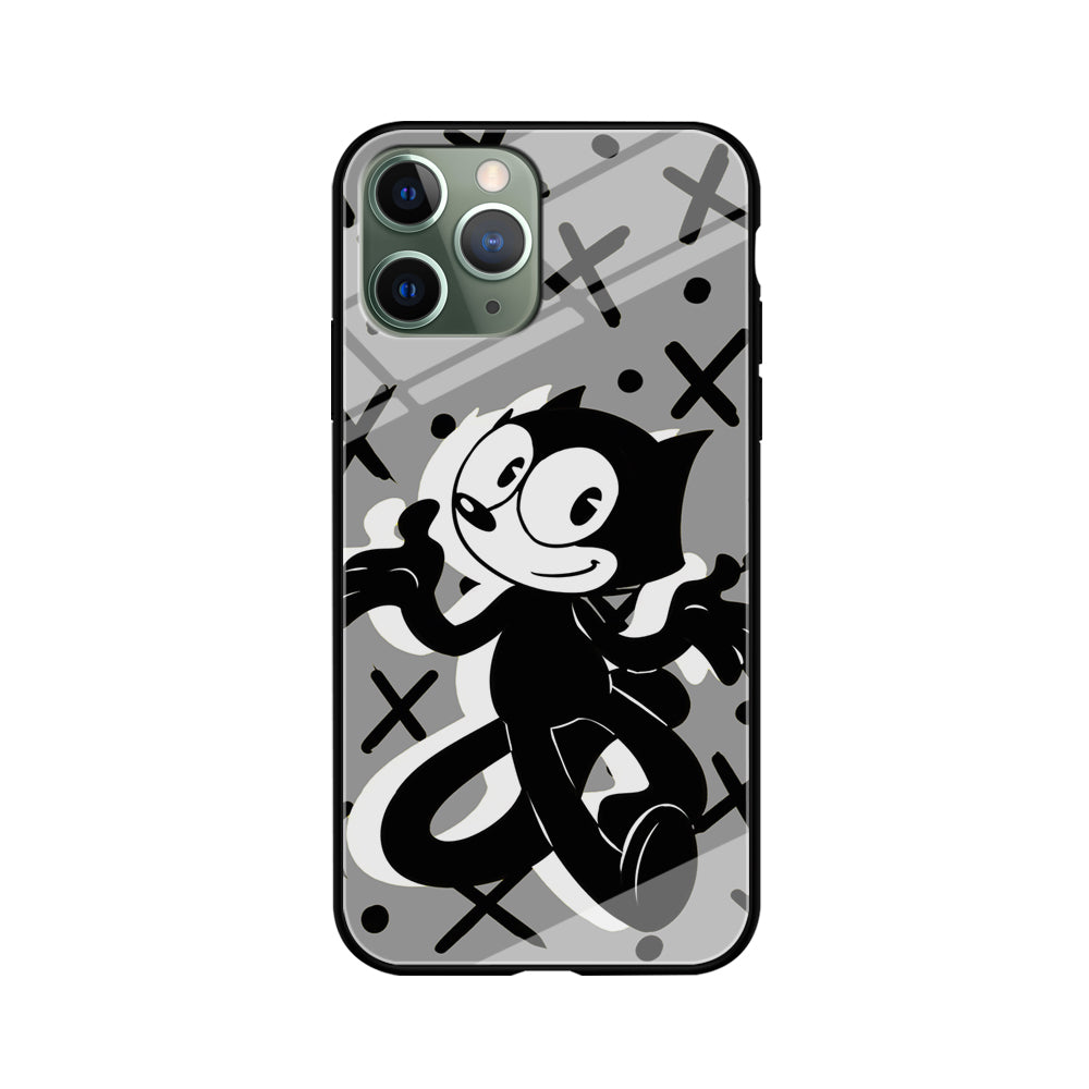 Felix The Cat Pattern In Grey iPhone 11 Pro Case