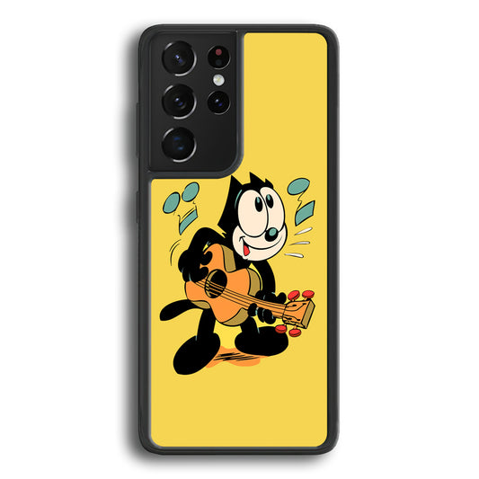 Felix The Cat Playing Okulele Samsung Galaxy S21 Ultra Case