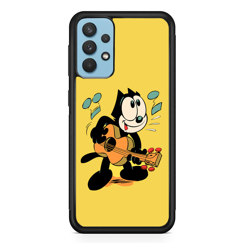 Felix The Cat Playing Okulele Samsung Galaxy A32 Case