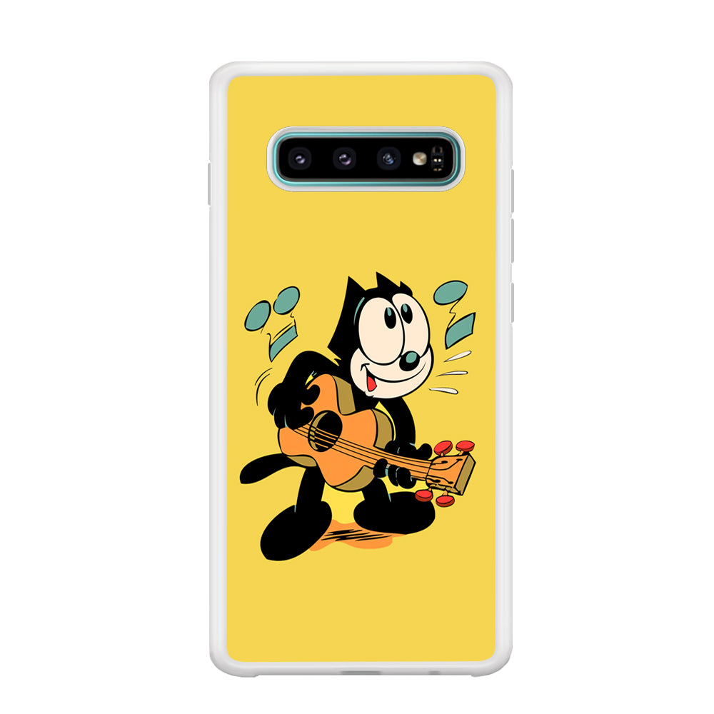 Felix The Cat Playing Okulele Samsung Galaxy S10 Case