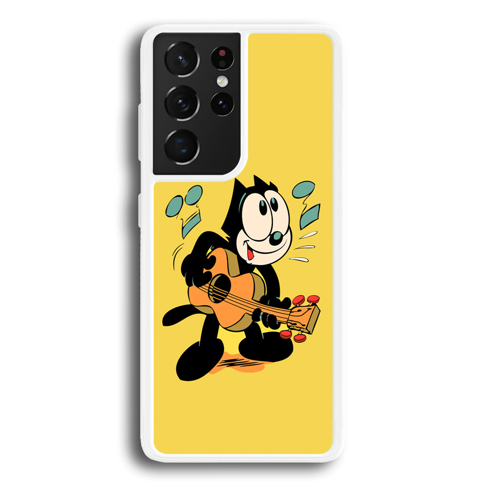 Felix The Cat Playing Okulele Samsung Galaxy S21 Ultra Case