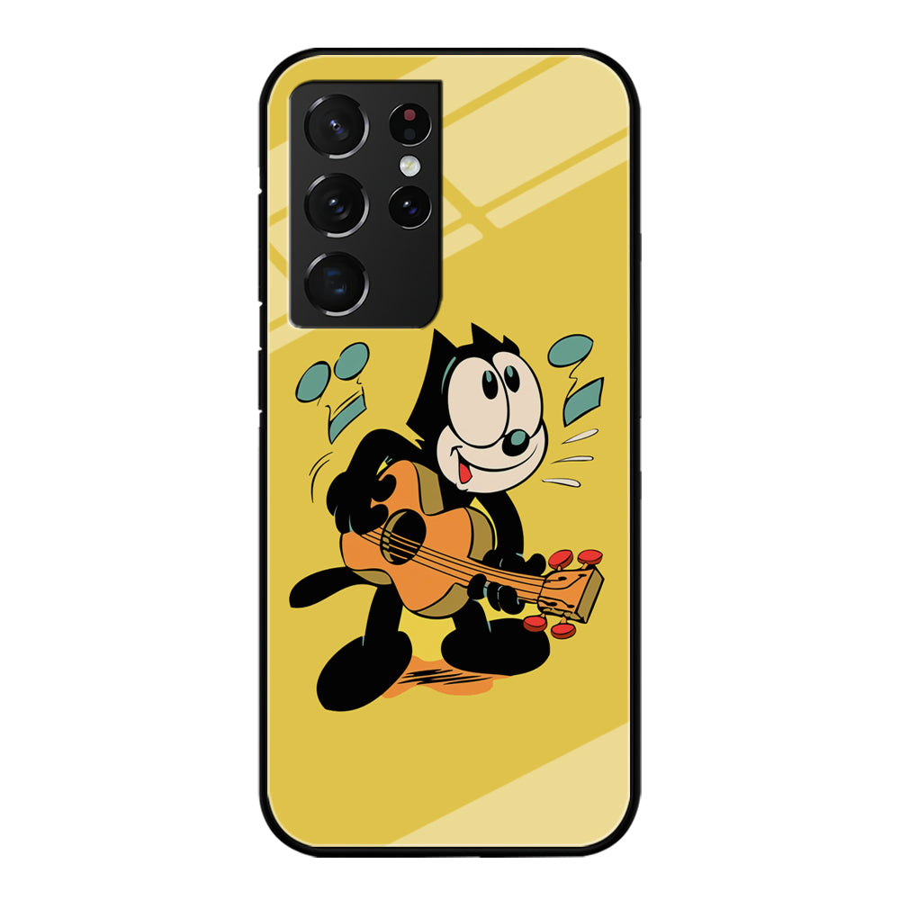 Felix The Cat Playing Okulele Samsung Galaxy S21 Ultra Case