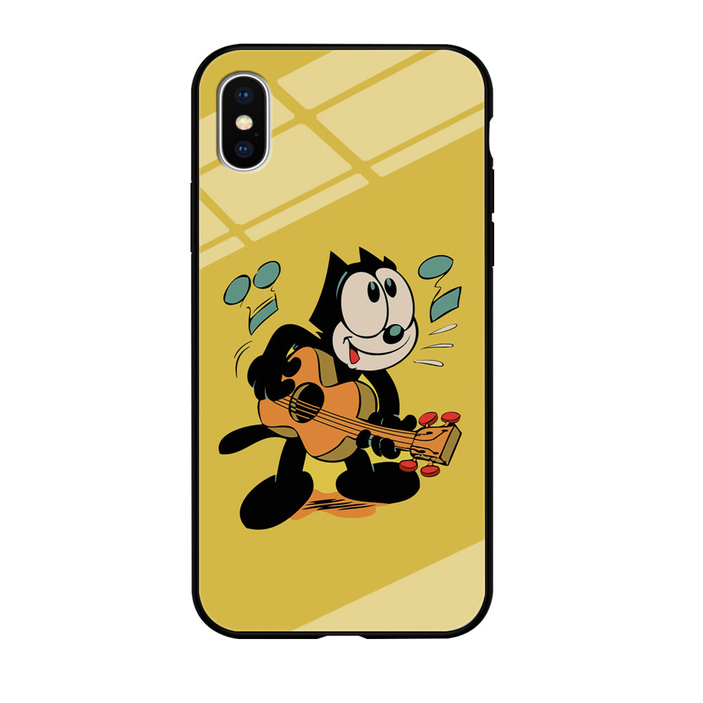 Felix The Cat Playing Okulele iPhone X Case