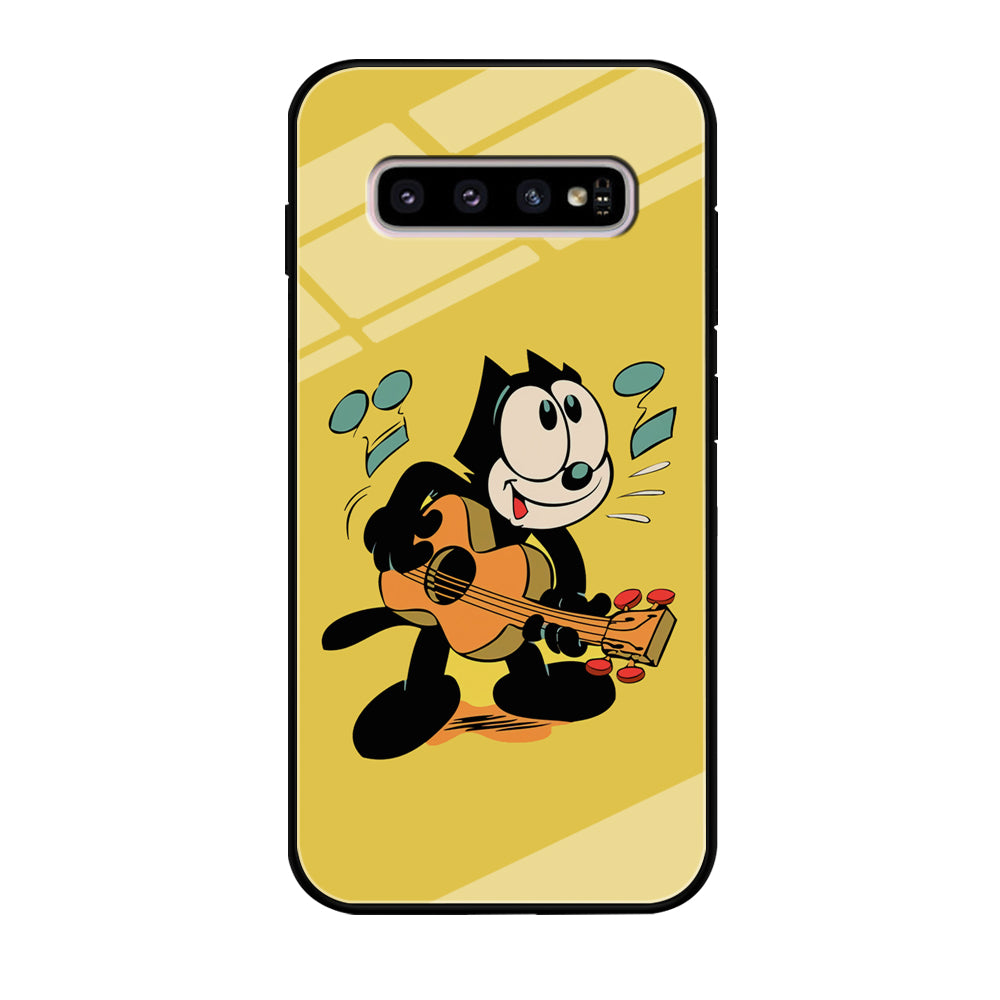 Felix The Cat Playing Okulele Samsung Galaxy S10 Case