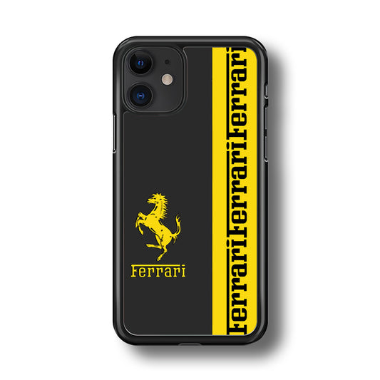 Ferrari Grey Of Yellow Symbol iPhone 11 Case - Carneyforia