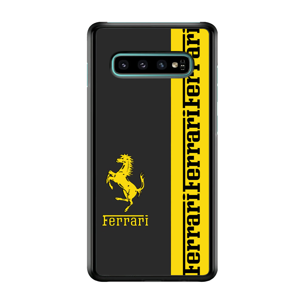 Ferrari Grey Of Yellow Symbol Samsung Galaxy S10 Case - Carneyforia