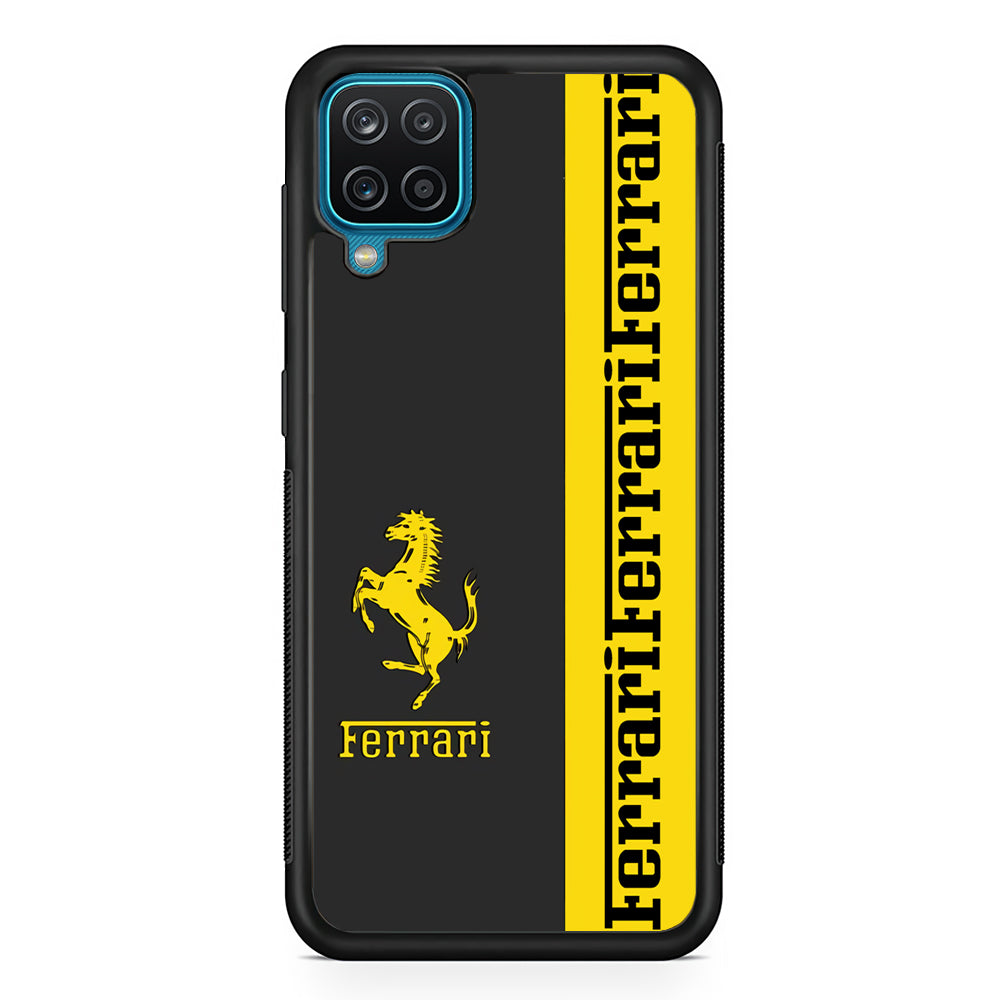 Ferrari Grey Of Yellow Symbol Samsung Galaxy A12 Case - Carneyforia