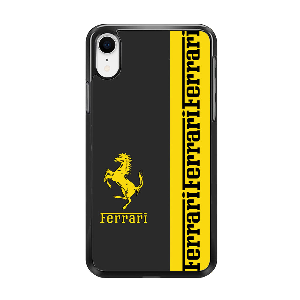 Ferrari Grey Of Yellow Symbol iPhone XR Case - Carneyforia