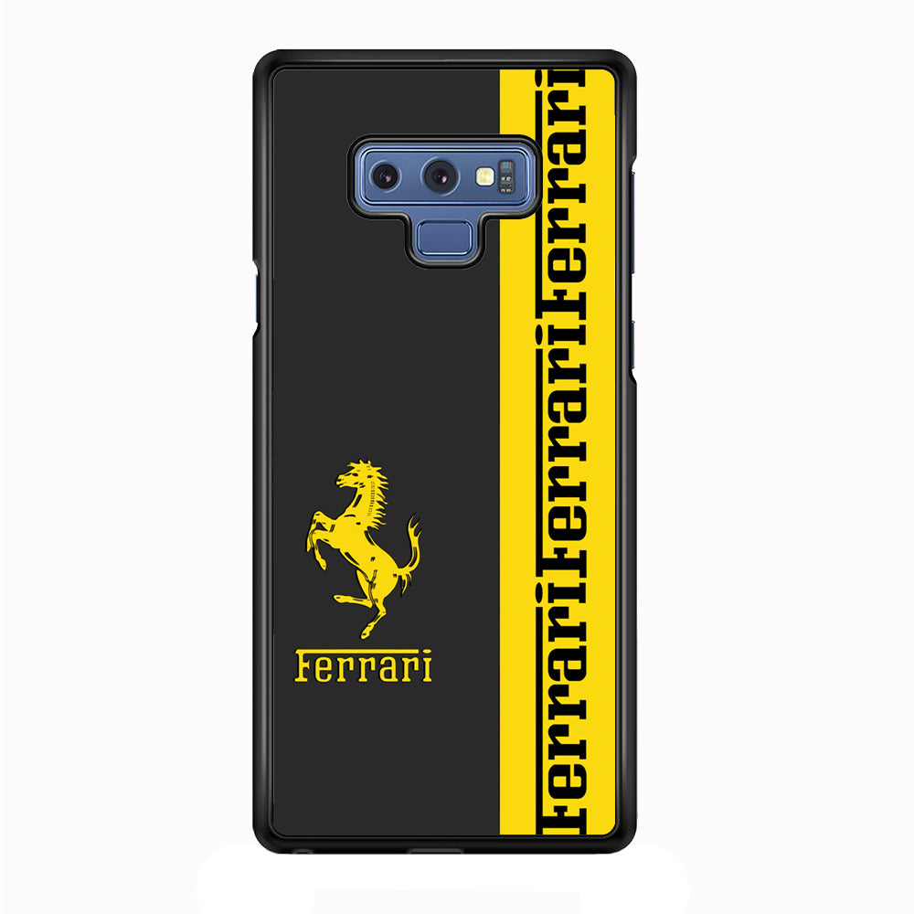 Ferrari Grey Of Yellow Symbol Samsung Galaxy Note 9 Case - Carneyforia