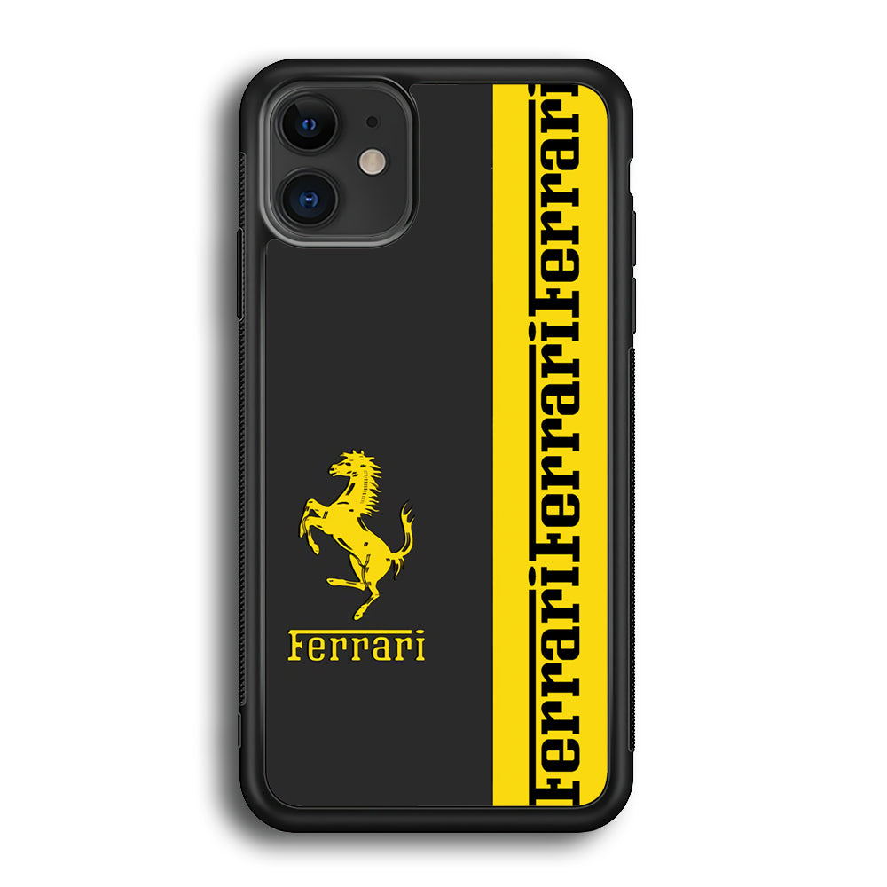 Ferrari Grey Of Yellow Symbol iPhone 12 Case - Carneyforia