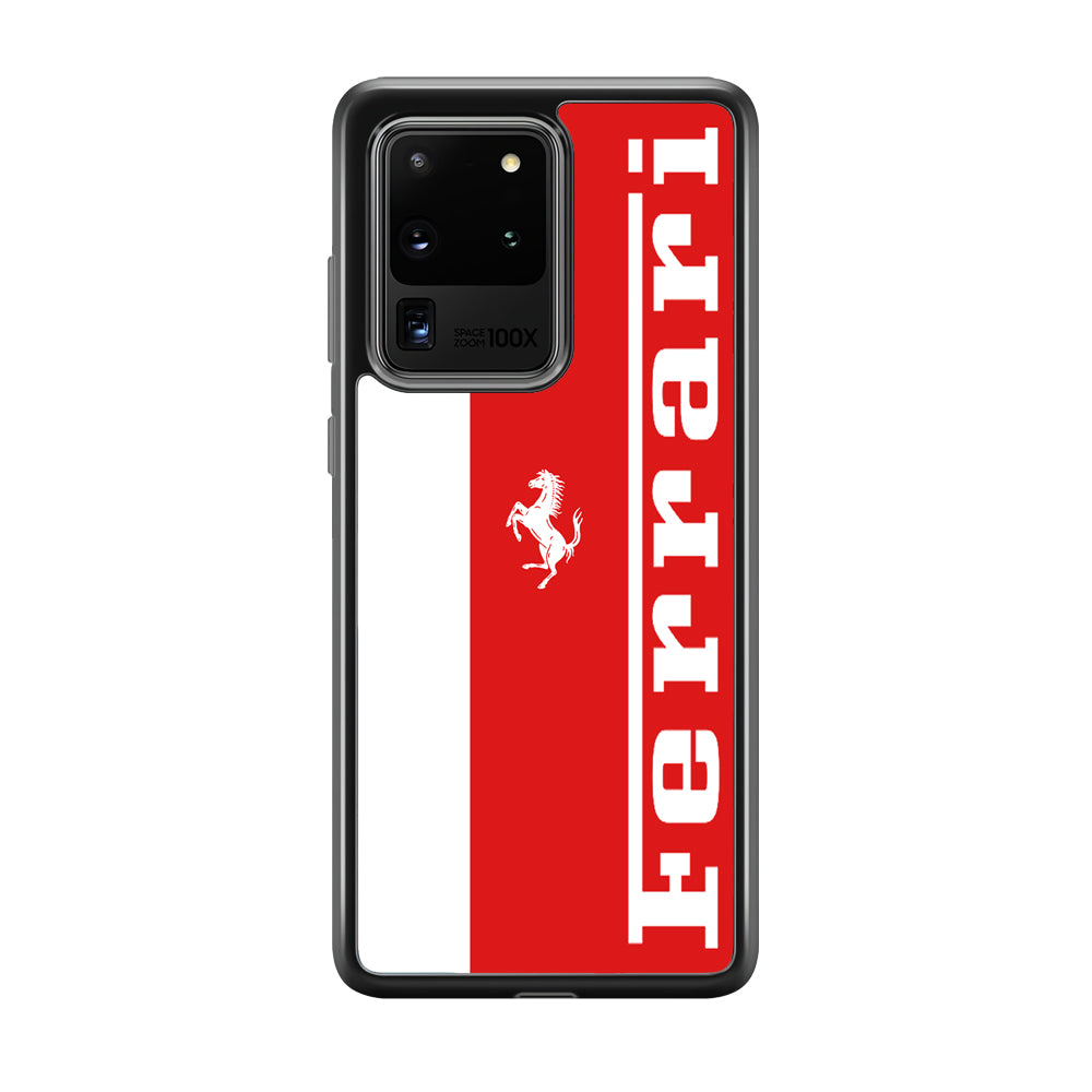 Ferrari Red And White Combination Samsung Galaxy S20 Ultra Case - Carneyforia