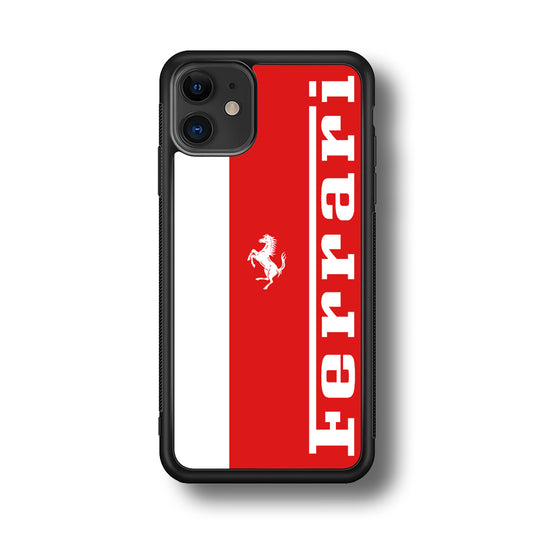 Ferrari Red And White Combination iPhone 11 Case - Carneyforia