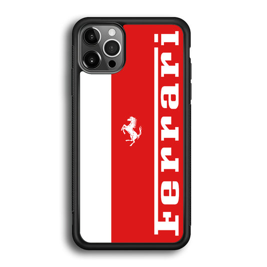 Ferrari Red And White Combination iPhone 12 Pro Case - Carneyforia
