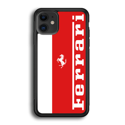 Ferrari Red And White Combination iPhone 12 Case - Carneyforia