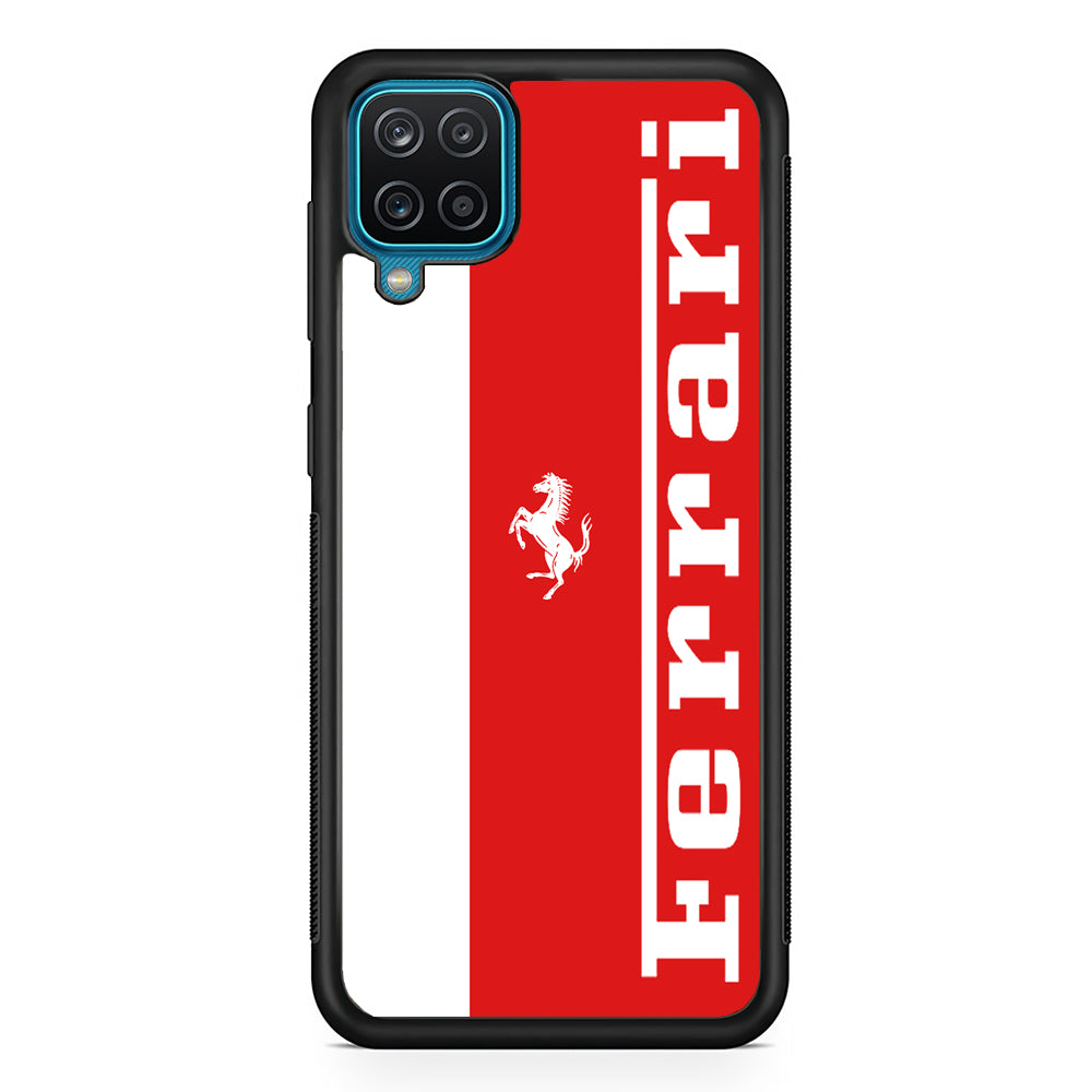 Ferrari Red And White Combination Samsung Galaxy A12 Case - Carneyforia