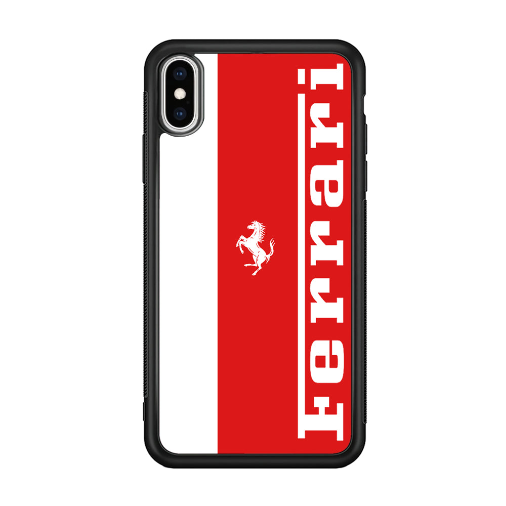 Ferrari Red And White Combination iPhone X Case - Carneyforia