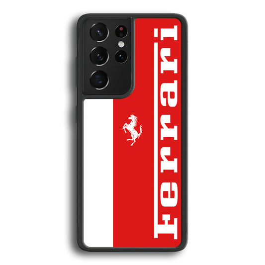 Ferrari Red And White Combination Samsung Galaxy S21 Ultra Case - Carneyforia
