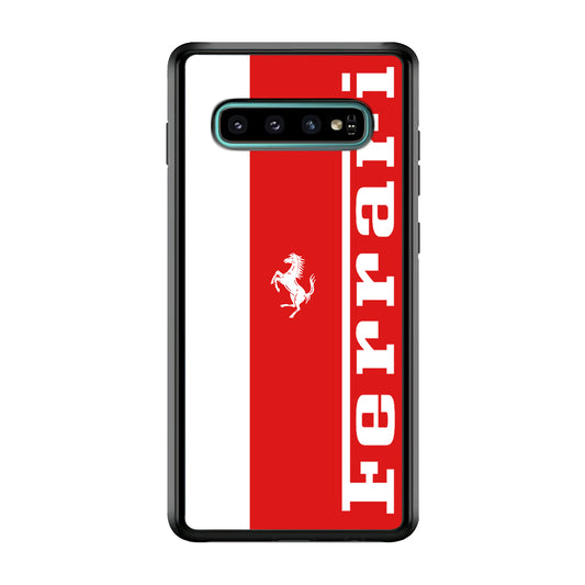 Ferrari Red And White Combination Samsung Galaxy S10 Plus Case - Carneyforia